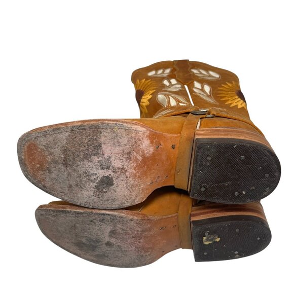 🌻 Women’s Sunflower Embroidered Cowboy Boots – Made in Mexico – Size 6.5 - Picture 9 of 9